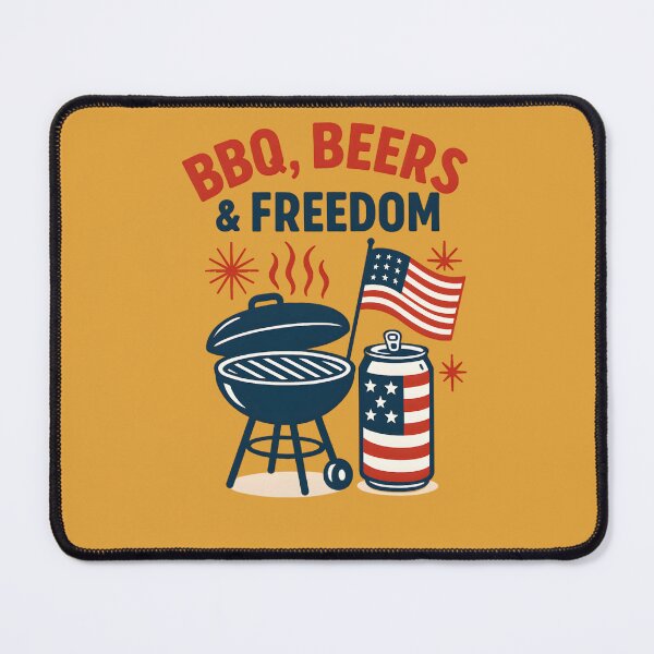 Item preview, BBQ, Beers & Freedom – Funny Patriotic 4th of July T-Shirt Design designed and sold by MatvHelen.