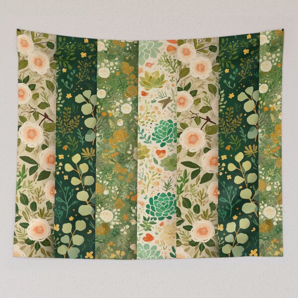 Item preview, Mystical garden scenes depicted in four vertical strips. designed and sold by Piotrek0001.