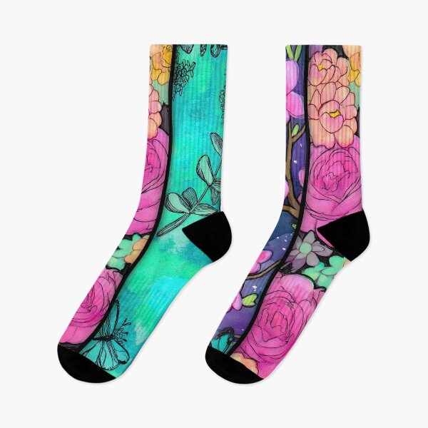 Item preview, Flowers and butterflies against a warm patterned background. designed and sold by Piotrek0001.