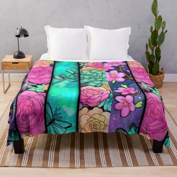 Item preview, Flowers and butterflies against a warm patterned background. designed and sold by Piotrek0001.