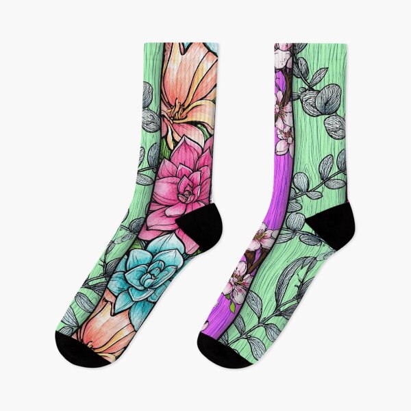 Item preview, Stylized succulents and florals with visiting butterfly friends. designed and sold by Piotrek0001.