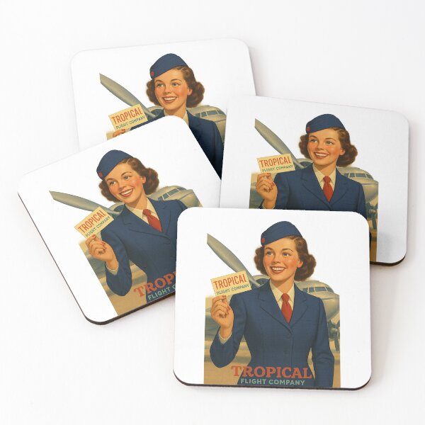 Item preview, Retro Airline Stewardess with Ticket – 1950s Vintage Flight Art designed and sold by Fleetwood1994.