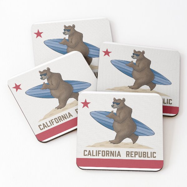 Item preview, California Surfer Bear designed and sold by Illustration Central.