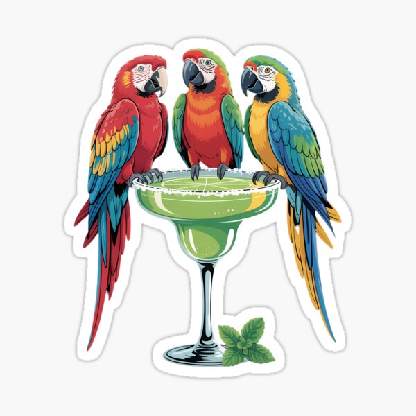 Item preview, Parrots Drinking Margarita On Summer Vacation Birds designed and sold by brynatshop.