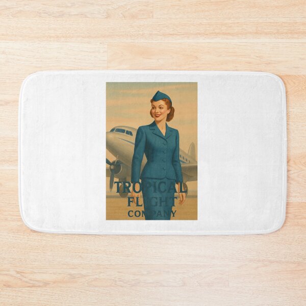 Item preview, Vintage Air Hostess on Tarmac – Retro Plane Art for Aviation Lovers designed and sold by Fleetwood1994.