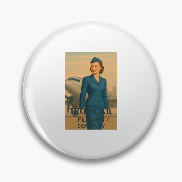 Item preview, Vintage Air Hostess on Tarmac – Retro Plane Art for Aviation Lovers designed and sold by Fleetwood1994.