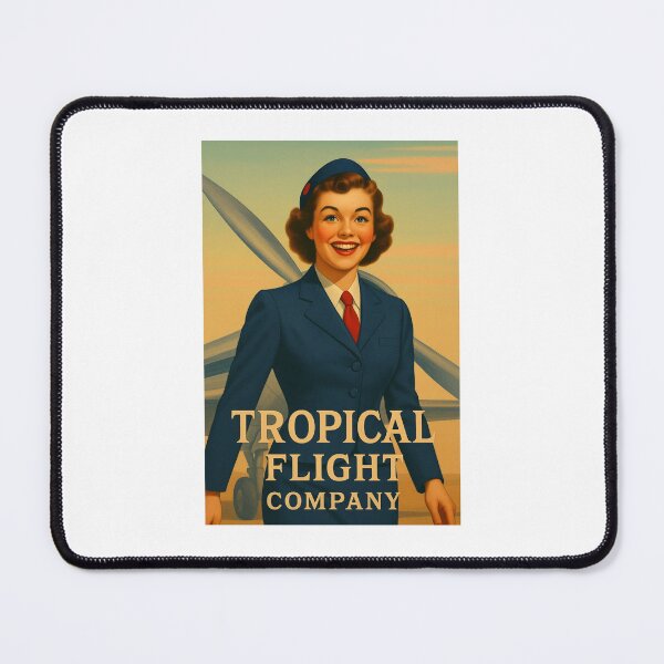 Item preview, Smiling 1950s Stewardess with Airplane – Retro Travel Illustration designed and sold by Fleetwood1994.