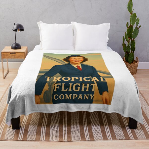 Item preview, Smiling 1950s Stewardess with Airplane – Retro Travel Illustration designed and sold by Fleetwood1994.