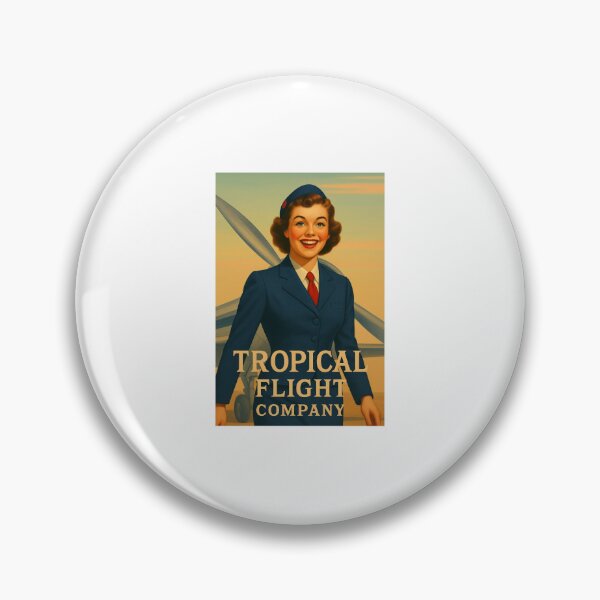 Item preview, Smiling 1950s Stewardess with Airplane – Retro Travel Illustration designed and sold by Fleetwood1994.