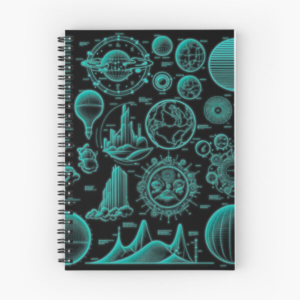 Item preview, Futuristic Sci‑Fi Diagrams Tech Blueprint designed and sold by Jcat7.
