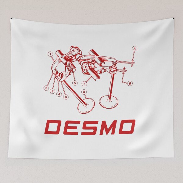 Item preview, Ducati desmo valve diagram in red designed and sold by fullstackphotos.