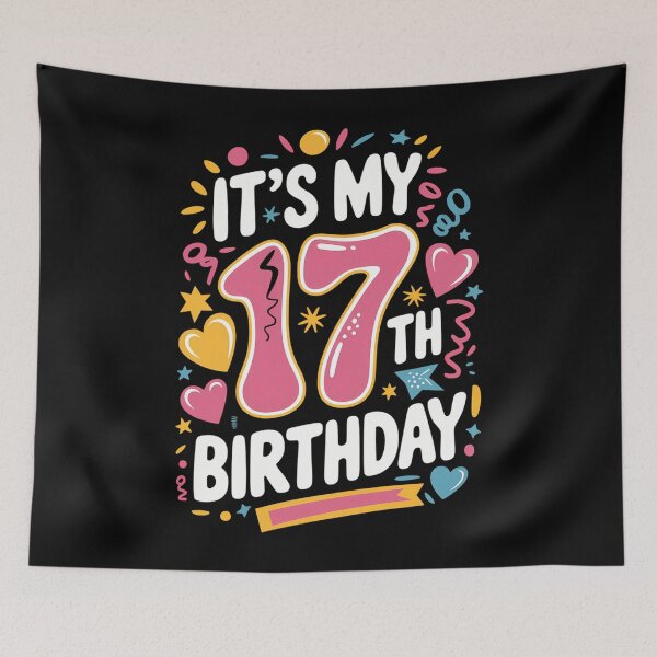 Item preview, Girls It's My 17th Birthday 17 Happy Birthday Eleven Party designed and sold by brynatshop.