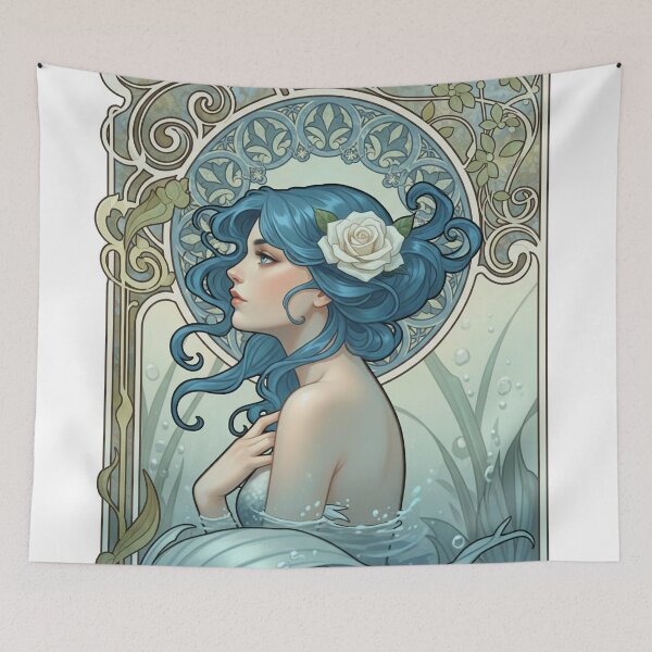 Item preview, Elegarta Design - Art nouveau - Mucha Inspired Art - Princess of Mermaid 3 designed and sold by Mucha-style-art.