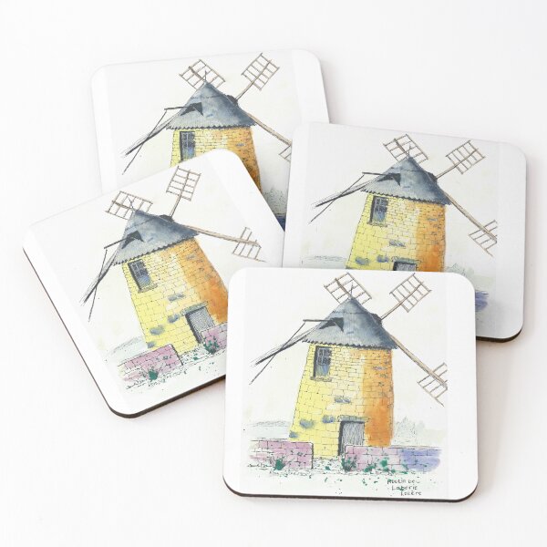 Item preview, Windmill. Pen and watercolor drawing, travel diary in Lozère. designed and sold by Alain DIVINE.