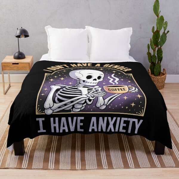 Item preview, I Don't Have A Gender I Have Anxiety Nonbinary Enby Skeleton designed and sold by brynatshop.