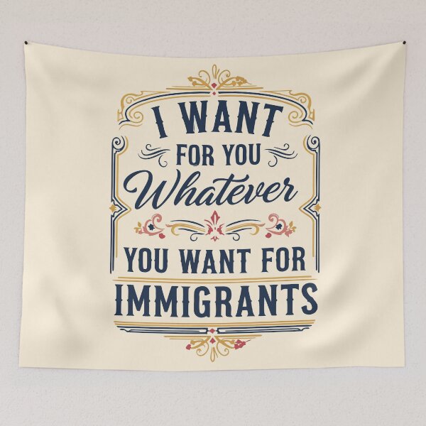 Item preview, I Want For You Whatever You Want For Immigrants – Vintage Typographic Design designed and sold by MAGICKEY2024.