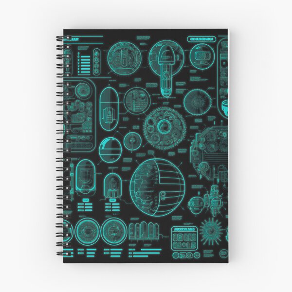 Item preview, Futuristic Sci‑Fi Diagrams Tech Blueprint designed and sold by Jcat7.