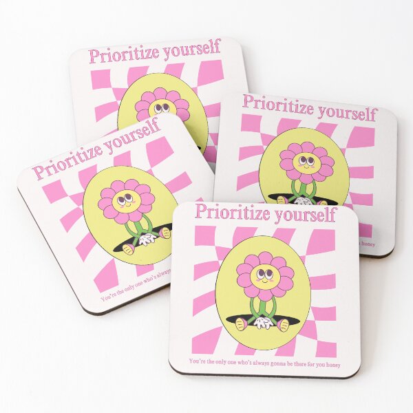 Item preview, “Prioritize Yourself” – Cute Flower Self-Care Quote designed and sold by EvieEllen001.