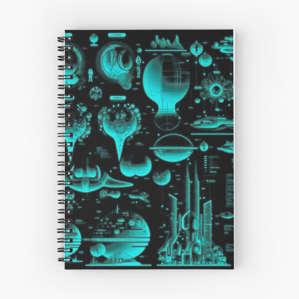 Item preview, Futuristic Sci‑Fi Diagrams Tech Blueprint designed and sold by Jcat7.