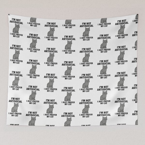Item preview, I’m Not Antisocial – I Prefer My Cat designed and sold by Miximondo.