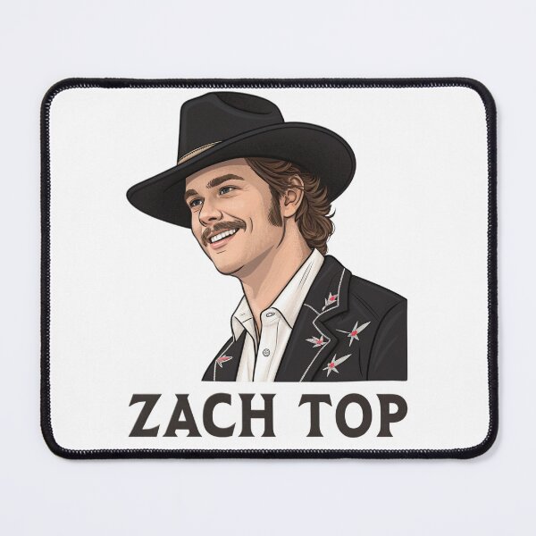 Item preview, Zach Top Country Music Art Retro Cowboy Portrait Fan Design designed and sold by JayceTucker89.