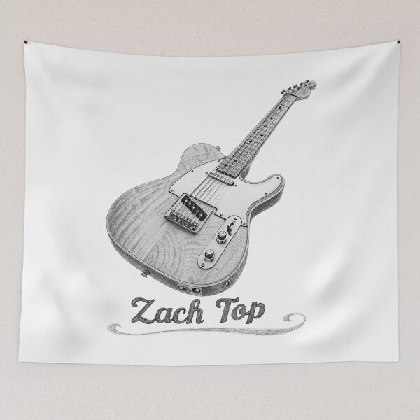 Item preview, Zach Top Guitar Art | Telecaster Country Music Sketch Design designed and sold by JayceTucker89.
