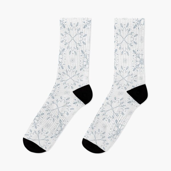 Item preview, Blue Floral Line Art Seamless Pattern designed and sold by MyYooPIG.