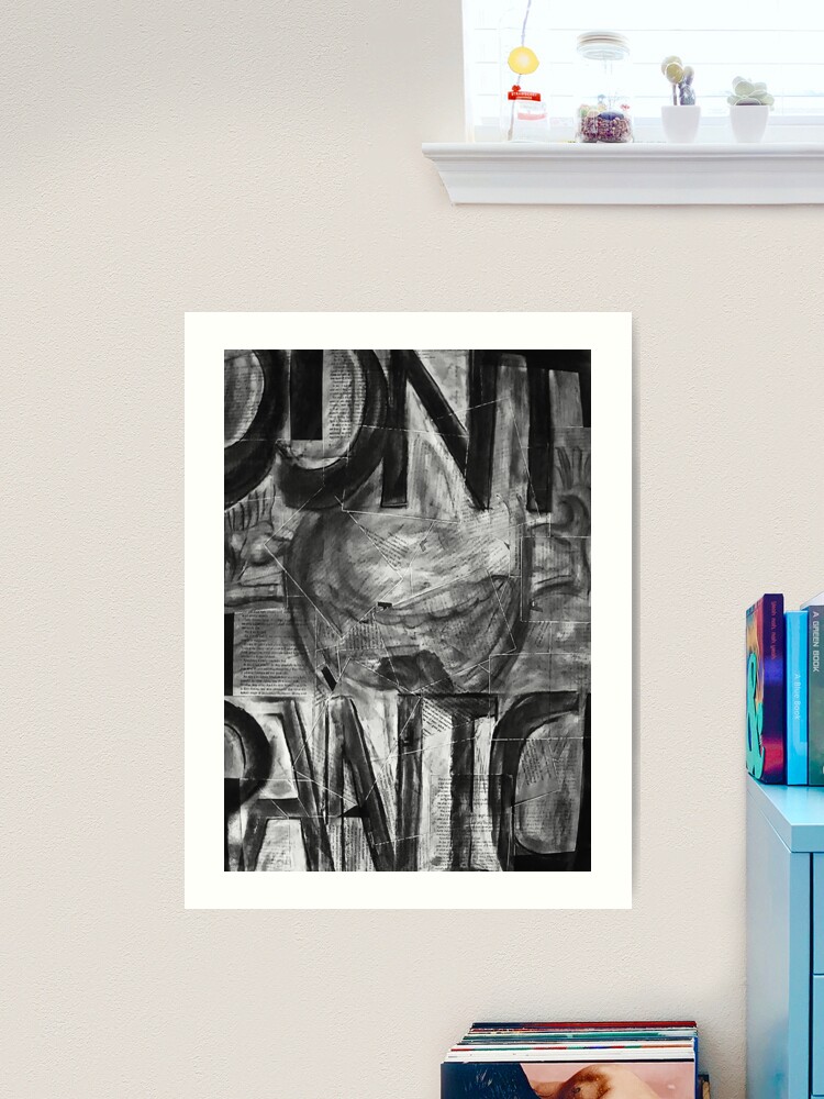 Thumbnail 2 of 3, Art Print, Don’t Panic. designed and sold by UltraQuirky.