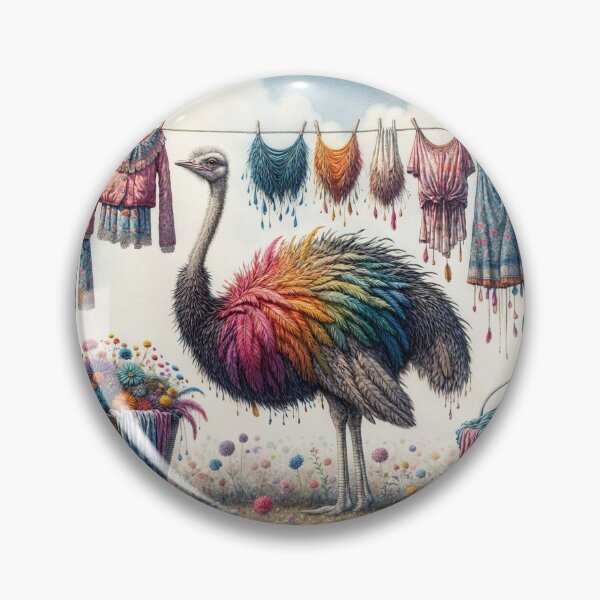 Item preview, Ostrich Doing the Washing designed and sold by M-Y-A-R-T-.