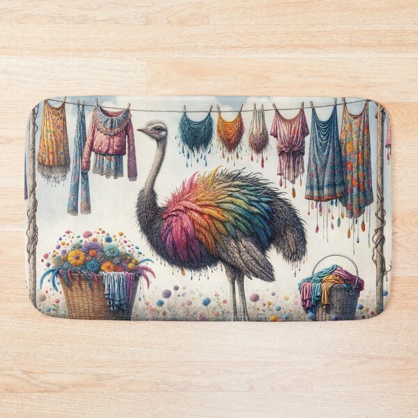 Item preview, Ostrich Doing the Washing designed and sold by M-Y-A-R-T-.