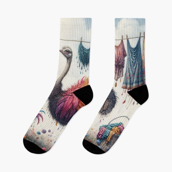 Item preview, Ostrich Doing the Washing designed and sold by M-Y-A-R-T-.