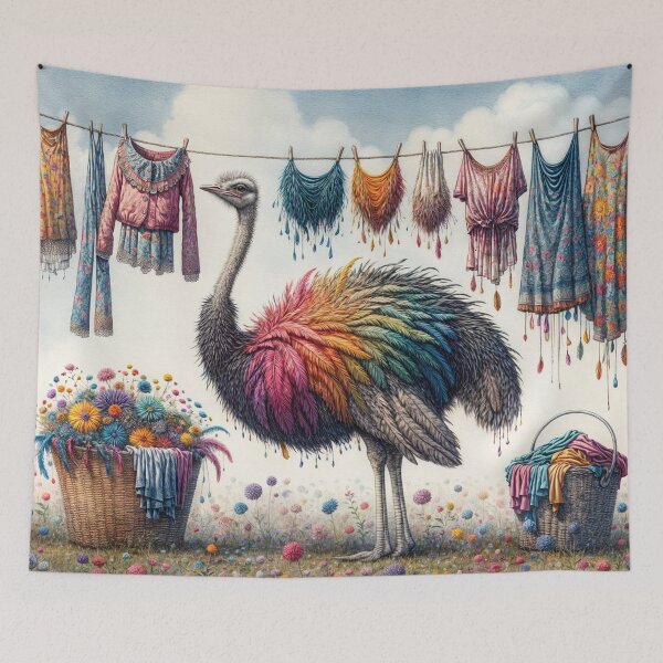 Item preview, Ostrich Doing the Washing designed and sold by M-Y-A-R-T-.