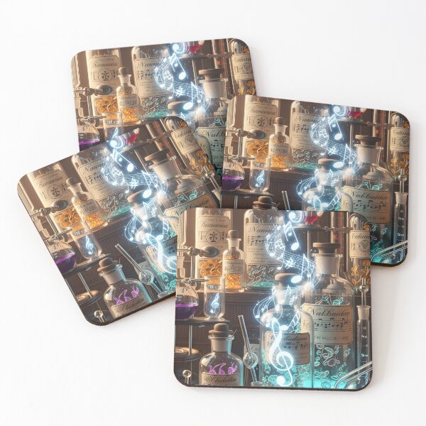 Item preview, Alchemy Bottles with Floating Musical Notes designed and sold by Koalangel.