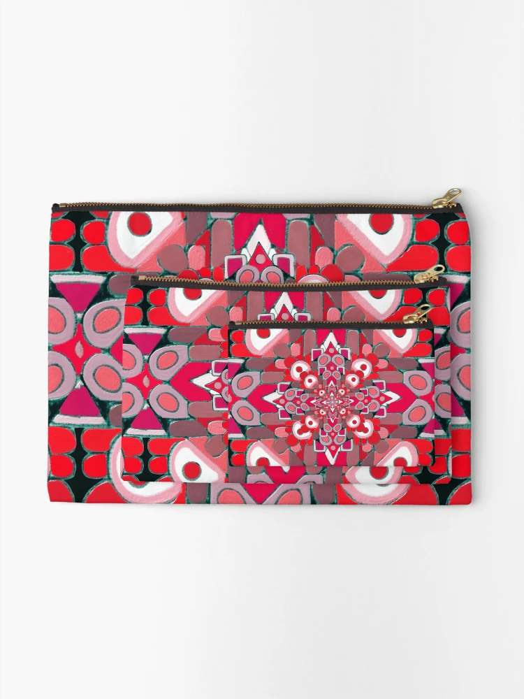 Thumbnail 2 of 4, Zipper Pouch, DDP Raspberry designed and sold by bekki smith.