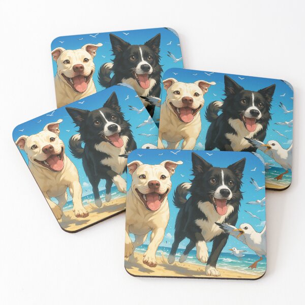 Item preview, Perros persiguiendo gaviotas en la playa designed and sold by Moshop08.