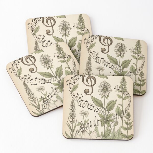 Item preview, Botanical Illustration with Musical Notes designed and sold by Koalangel.