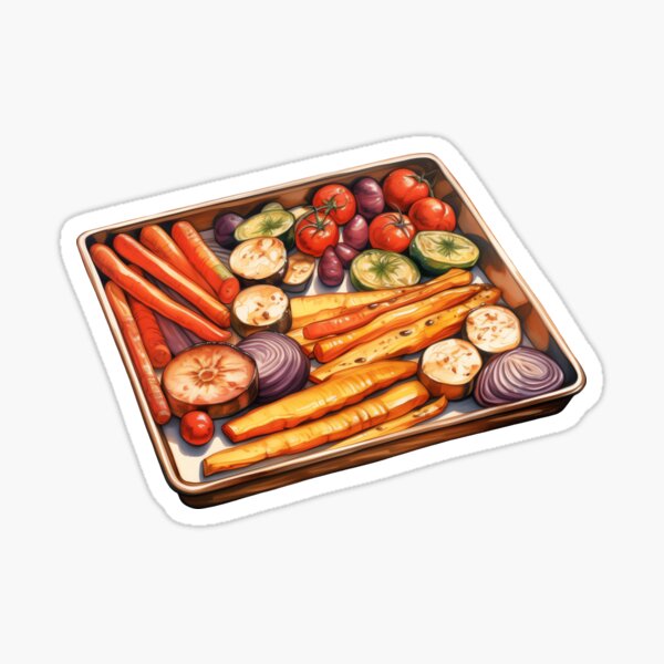 Item preview, Watercolor Tray of Roasted Vegetables designed and sold by Violet Peonies.