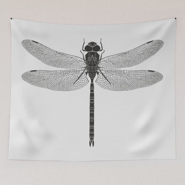 Item preview, Black Dragonfly Vector Silhouette Top View Minimalist Design designed and sold by FAawRay.