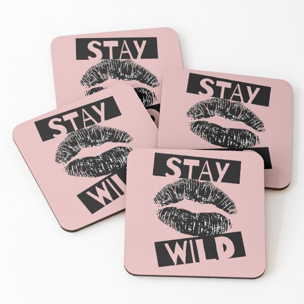 Item preview, STAY WILD Lips Print – Bold Black & White T-Shirt Design designed and sold by CreationbyNiki.
