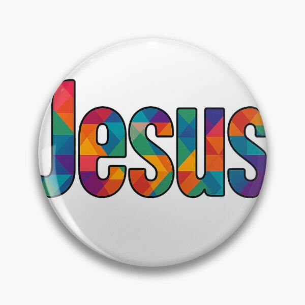 Item preview, "Jesus" colorful geometric pattern designed and sold by LindasTeez.