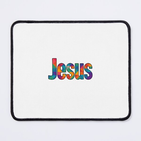 Item preview, "Jesus" colorful geometric pattern designed and sold by LindasTeez.