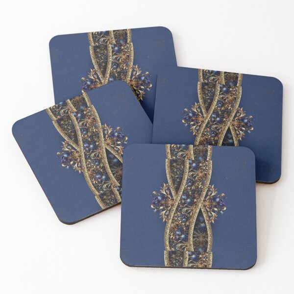 Item preview, Night Iris Baroque – Royal Blue Flowers and Golden Ornaments designed and sold by Arscorart.