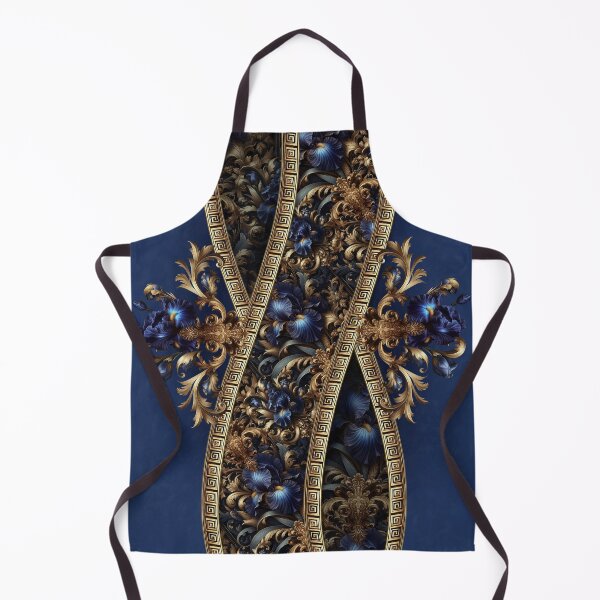 Item preview, Night Iris Baroque – Royal Blue Flowers and Golden Ornaments designed and sold by Arscorart.
