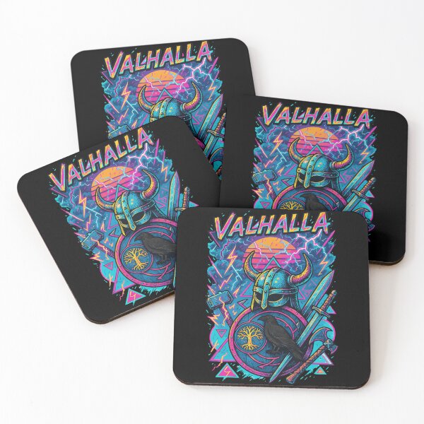 Item preview, Viking Valhalla Raven Norse Mythology Retro Vaporwave designed and sold by TomFrontierArt.