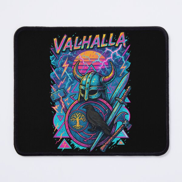 Item preview, Viking Valhalla Raven Norse Mythology Retro Vaporwave designed and sold by TomFrontierArt.