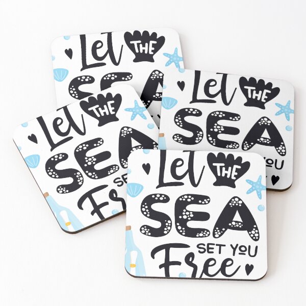 Item preview, Let the Sea Set You Free – Ocean Quote with Nautical Elements designed and sold by TeesHearts100.