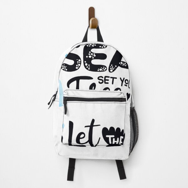 Item preview, Let the Sea Set You Free – Ocean Quote with Nautical Elements designed and sold by TeesHearts100.