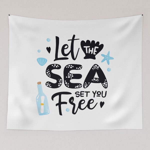 Item preview, Let the Sea Set You Free – Ocean Quote with Nautical Elements designed and sold by TeesHearts100.