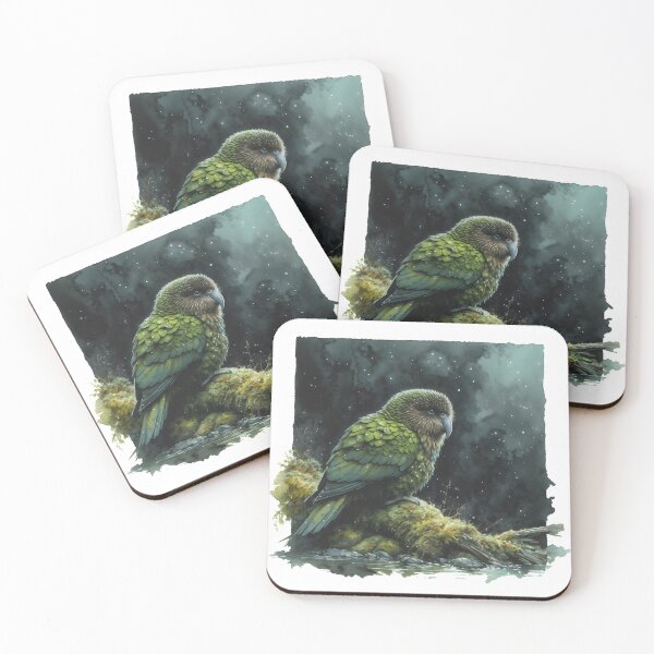Item preview, Kakapo on Mossy Branch designed and sold by RubisLeaf.