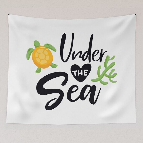 Item preview, Let the Sea Set You Free – Under the Sea – Cute Sea Turtle & Script Ocean DesignOcean Quote with Nautical Elements designed and sold by TeesHearts100.